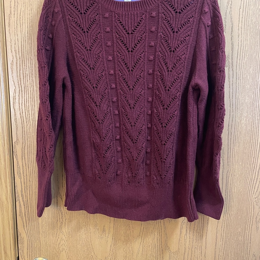 a new day Burgundy Chevron Knit Sweater